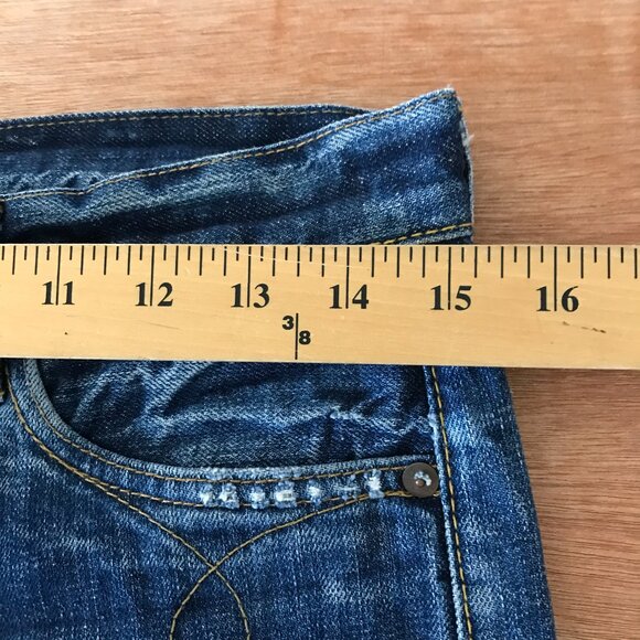 Ralph Lauren Double RL Jean Men 30x26 Blue Low Rise Button Fly Dark Wash Stretch - Picture 9 of 13